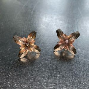 Handmade copper bullet earrings